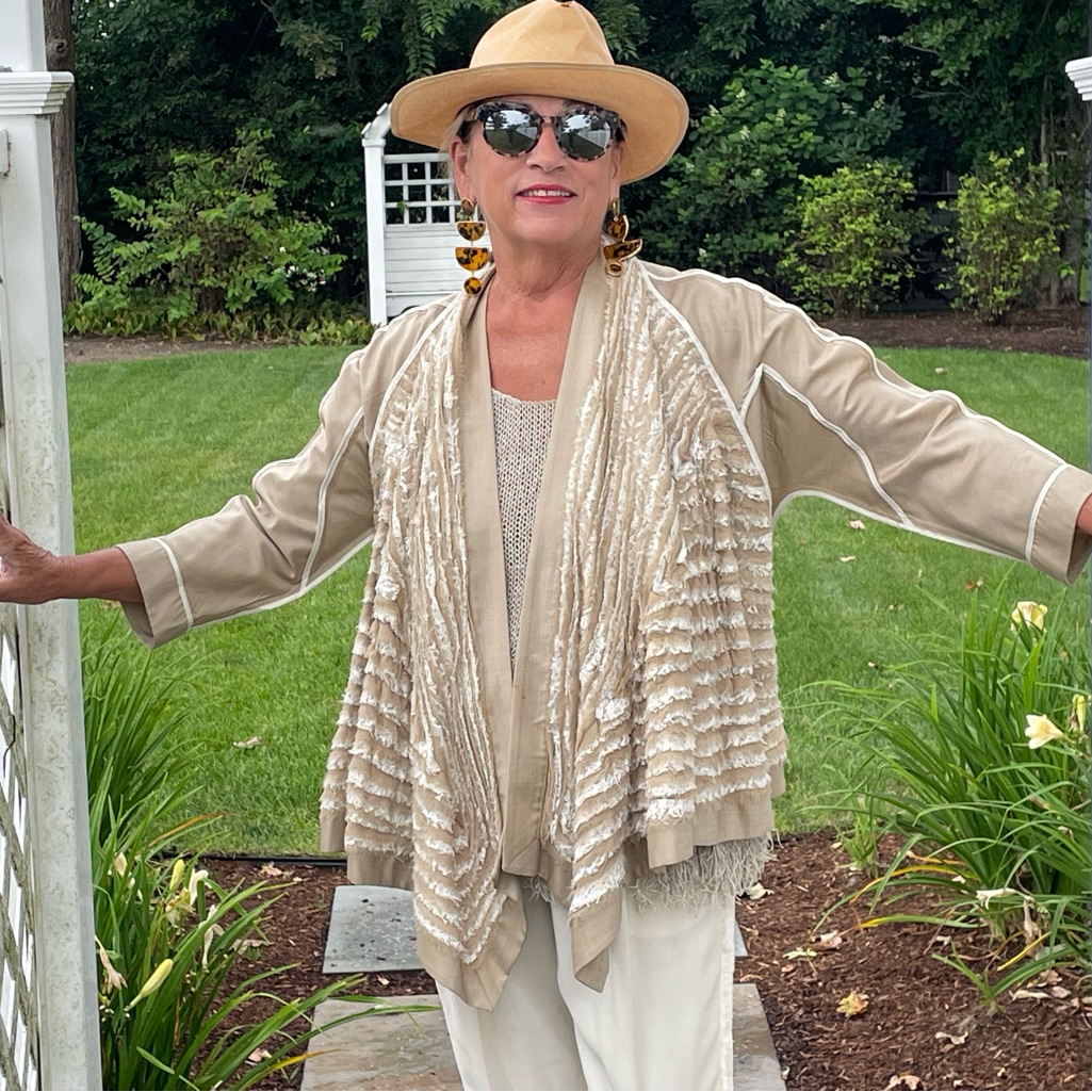 Rachel Roy Fitted Cotton & Lace Jacket Sz 6